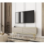Szafka RTV Beżowo - Złota 135 cm Noga Czarna - Złota MDF